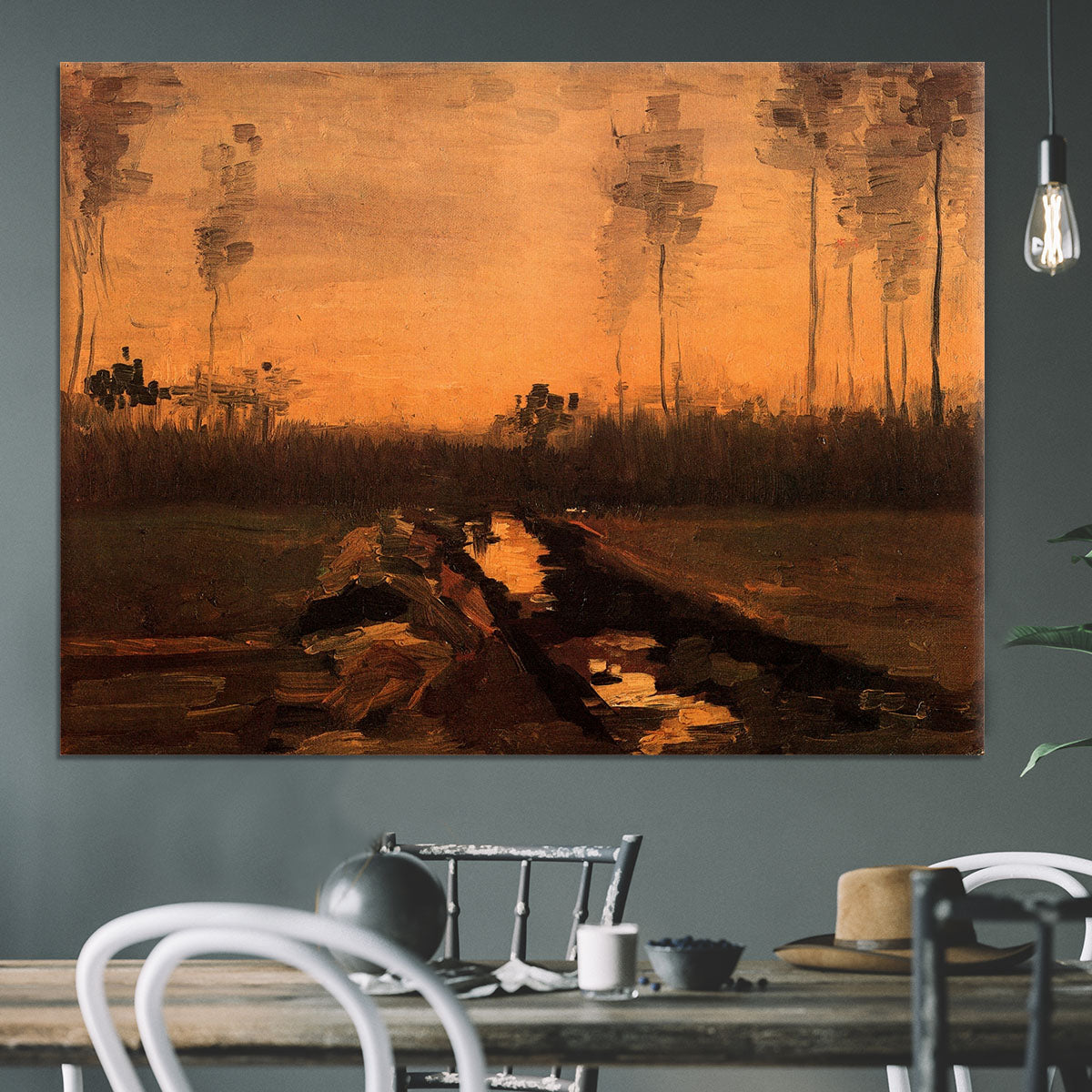 Landscape at Dusk by Van Gogh Canvas Print or Poster - Canvas Art Rocks - 3