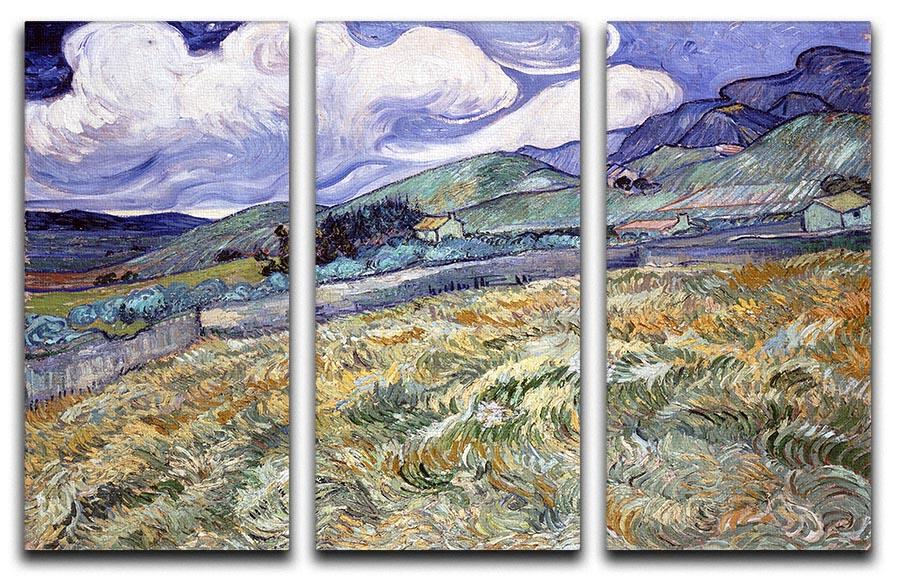 Landscape from Saint-Remy 3 Split Panel Canvas Print - Canvas Art Rocks - 4