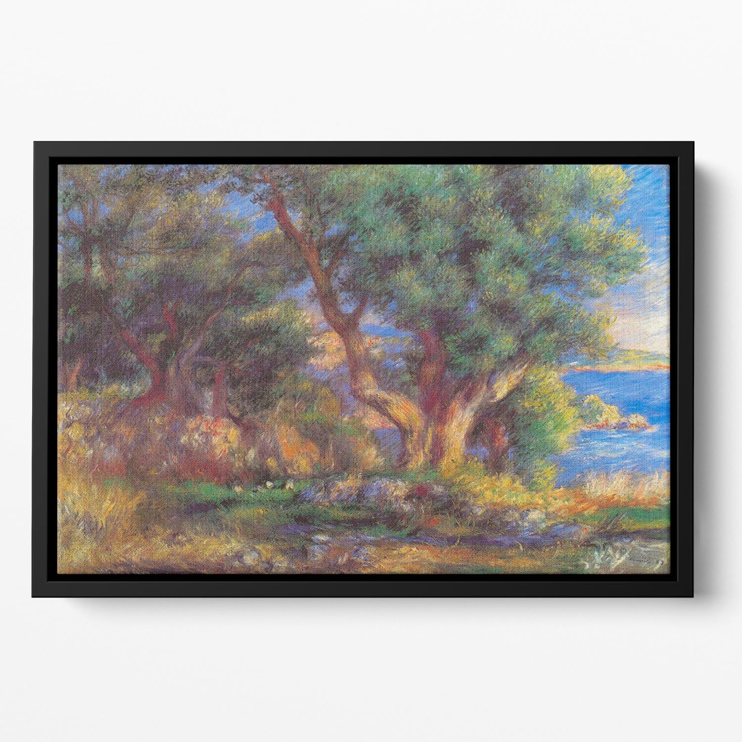 Landscape in Menton by Renoir Floating Framed Canvas