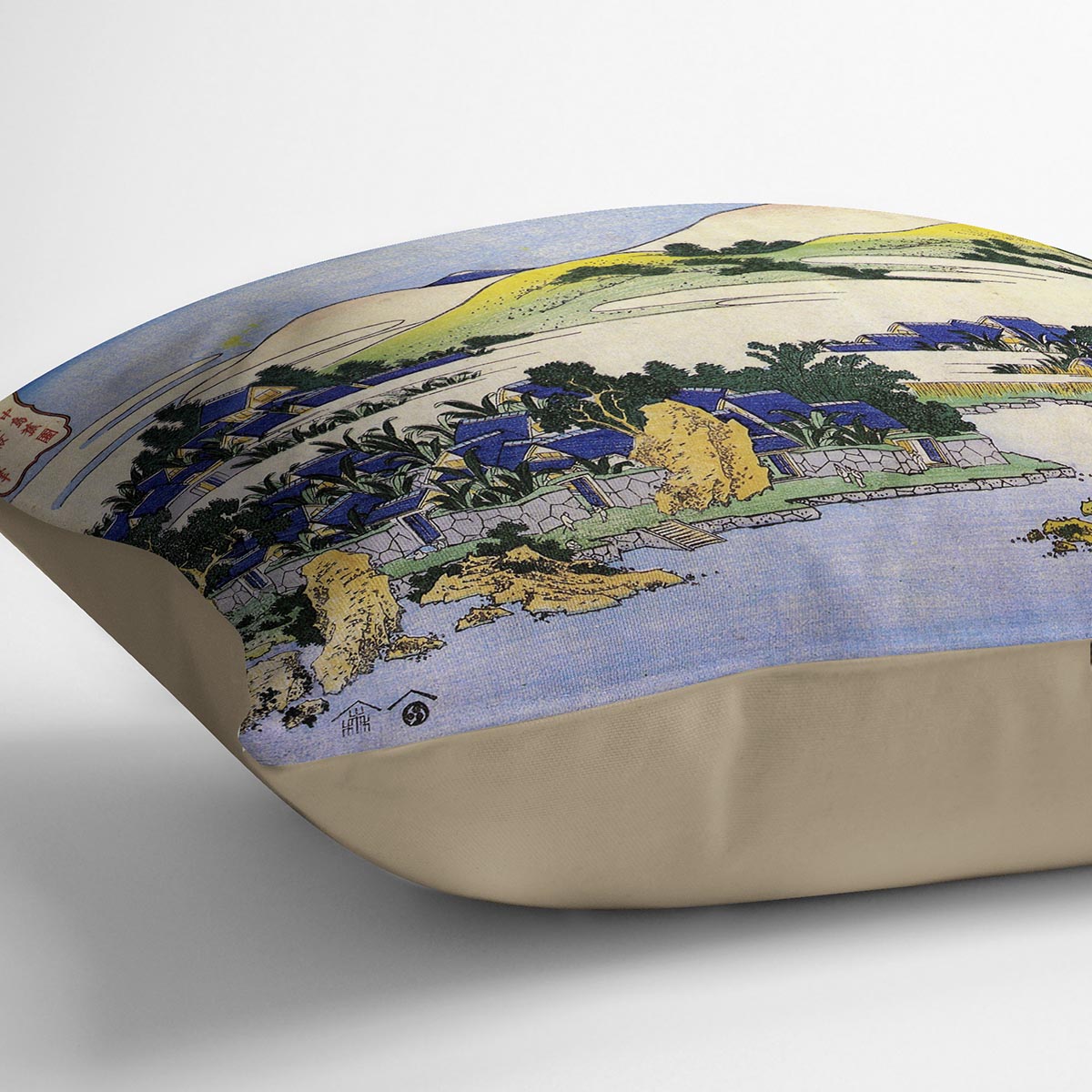Landscape of Ryukyu by Hokusai Cushion