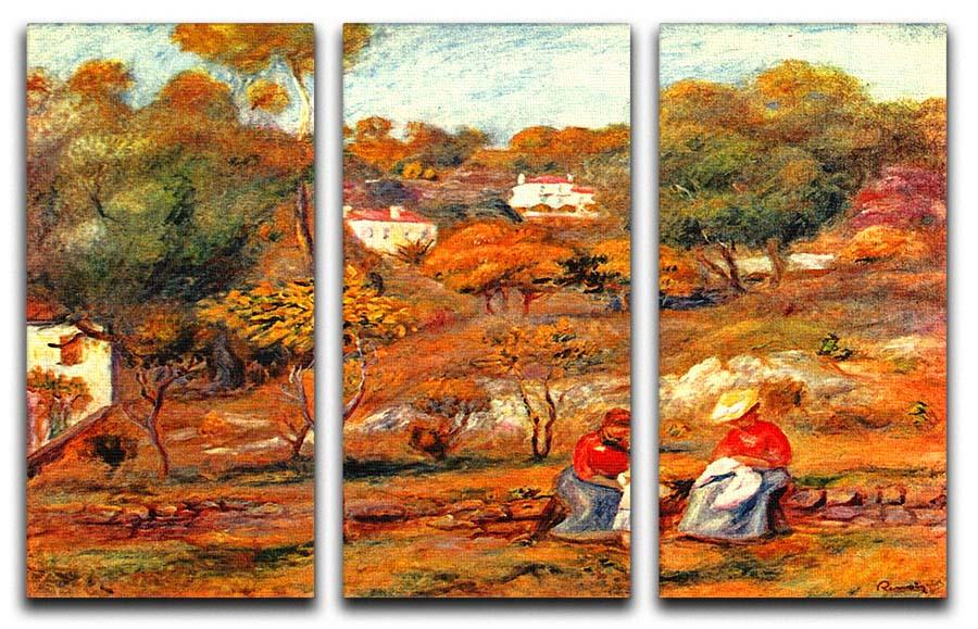 Landscape with Cagnes by Renoir 3 Split Panel Canvas Print - Canvas Art Rocks - 1