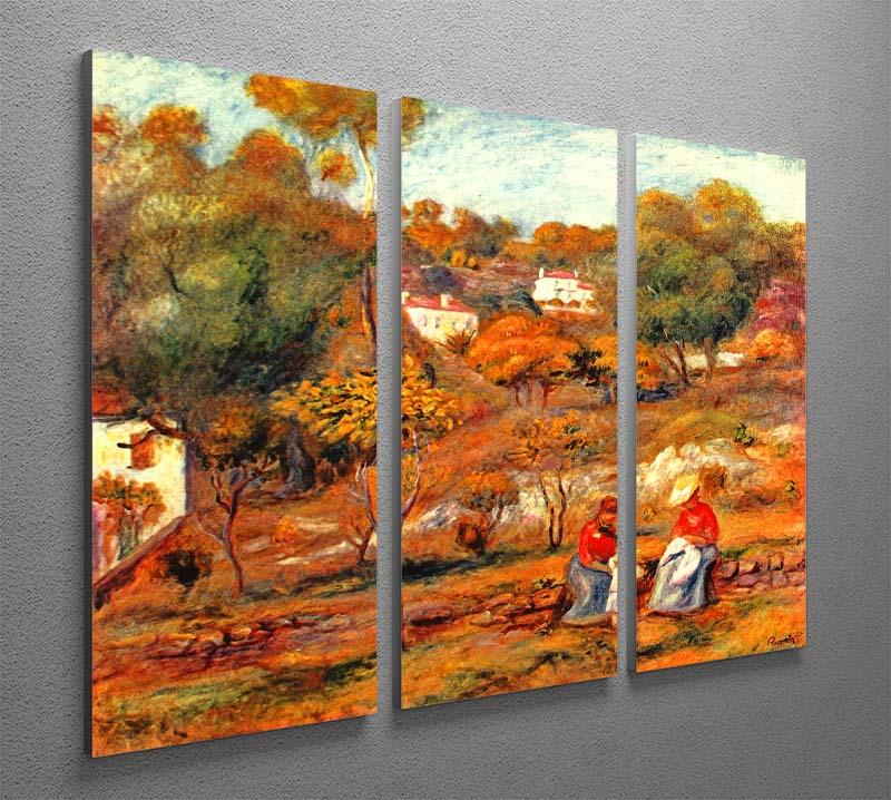 Landscape with Cagnes by Renoir 3 Split Panel Canvas Print - Canvas Art Rocks - 2