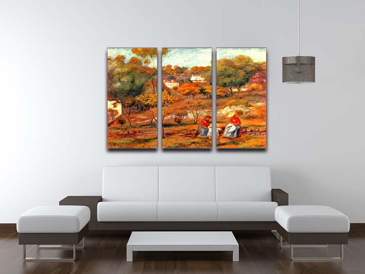Landscape with Cagnes by Renoir 3 Split Panel Canvas Print - Canvas Art Rocks - 3