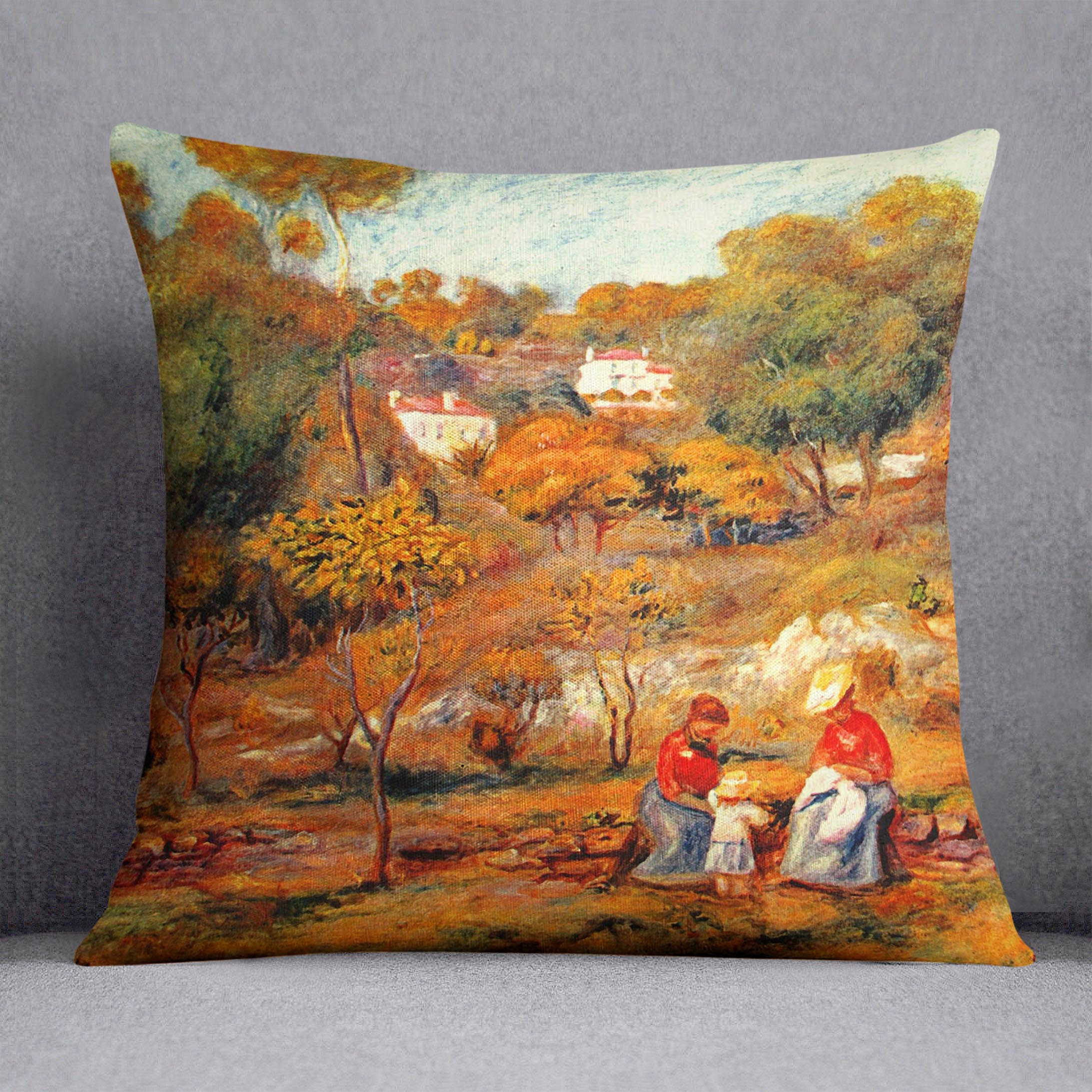 Landscape with Cagnes by Renoir Cushion