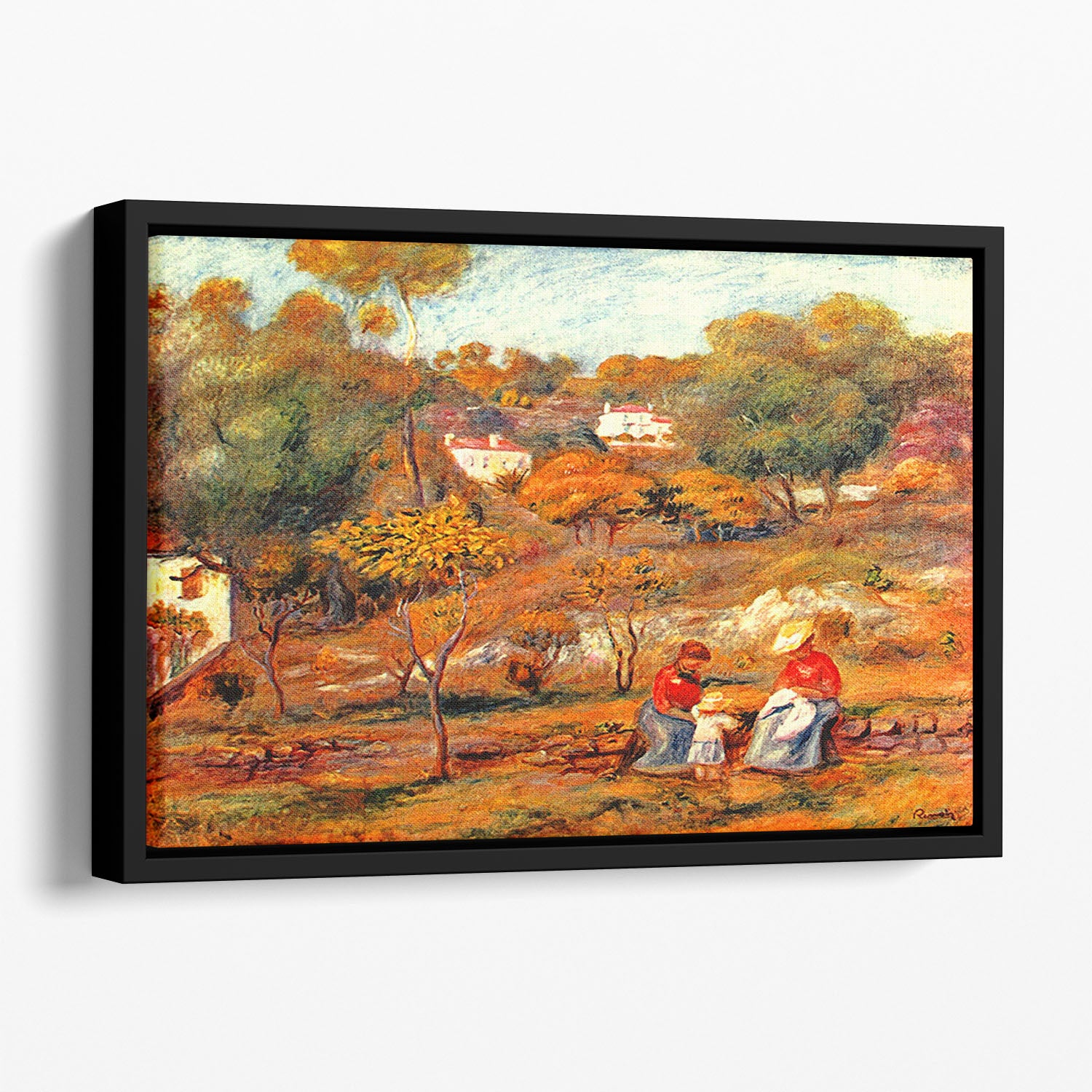 Landscape with Cagnes by Renoir Floating Framed Canvas