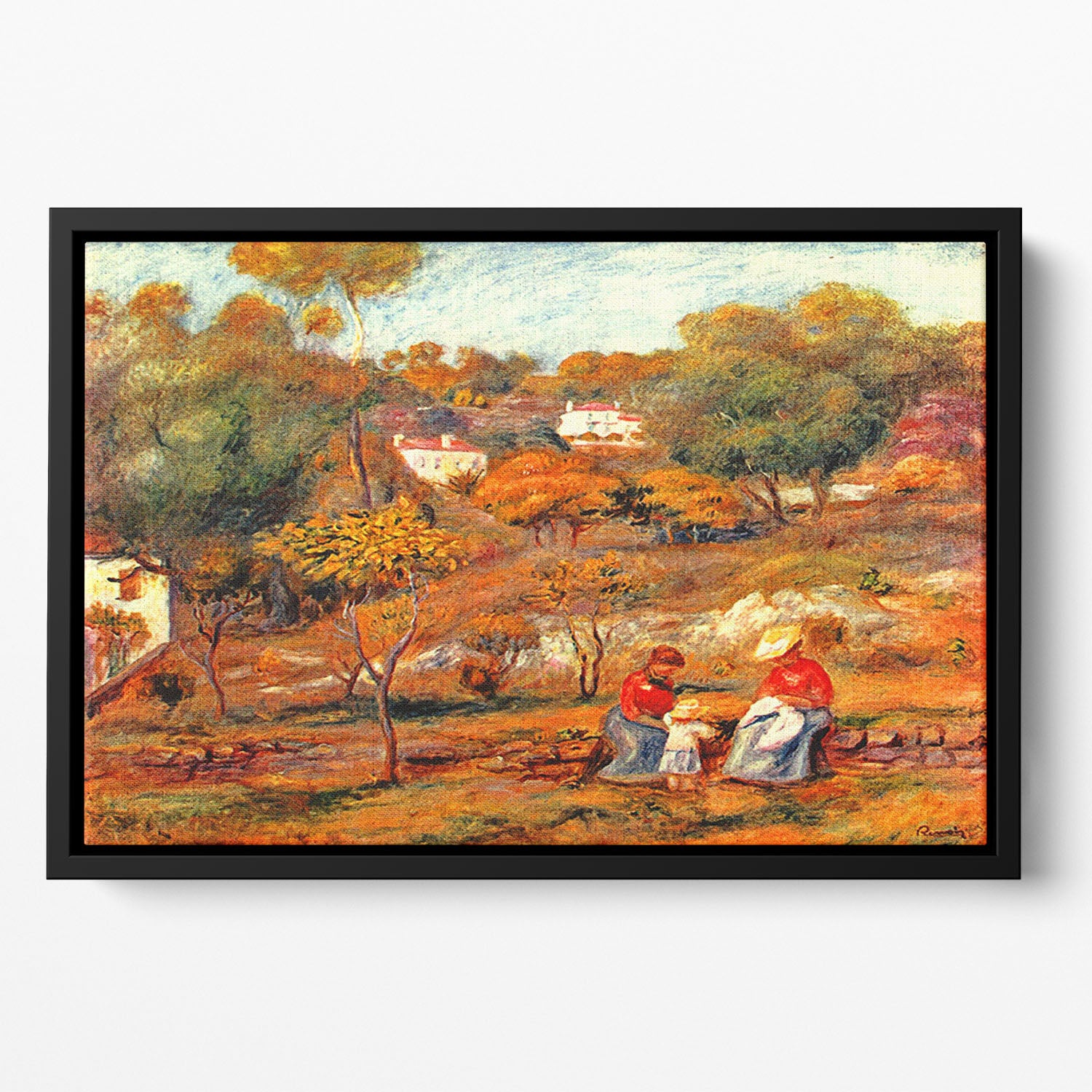 Landscape with Cagnes by Renoir Floating Framed Canvas