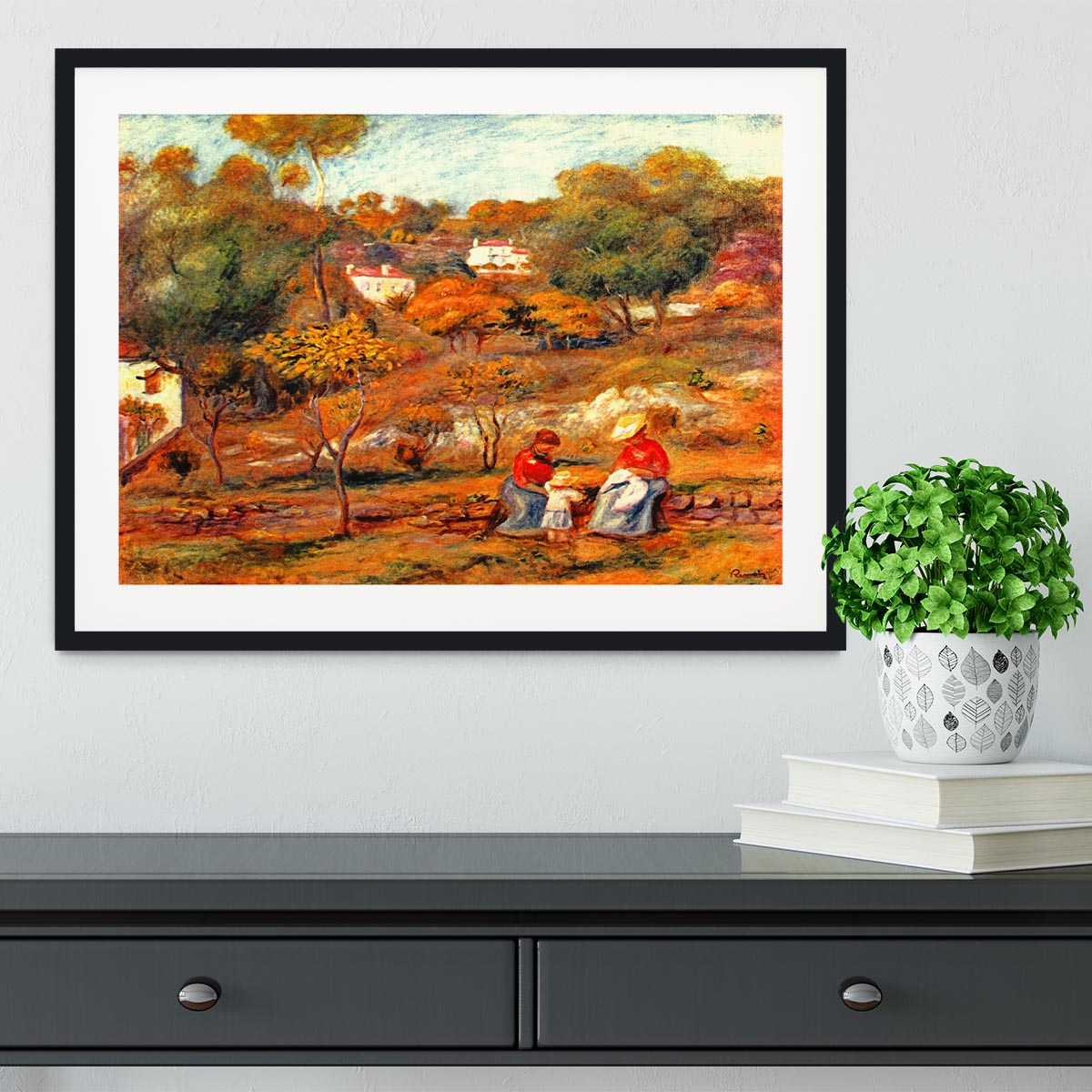 Landscape with Cagnes by Renoir Framed Print - Canvas Art Rocks - 1