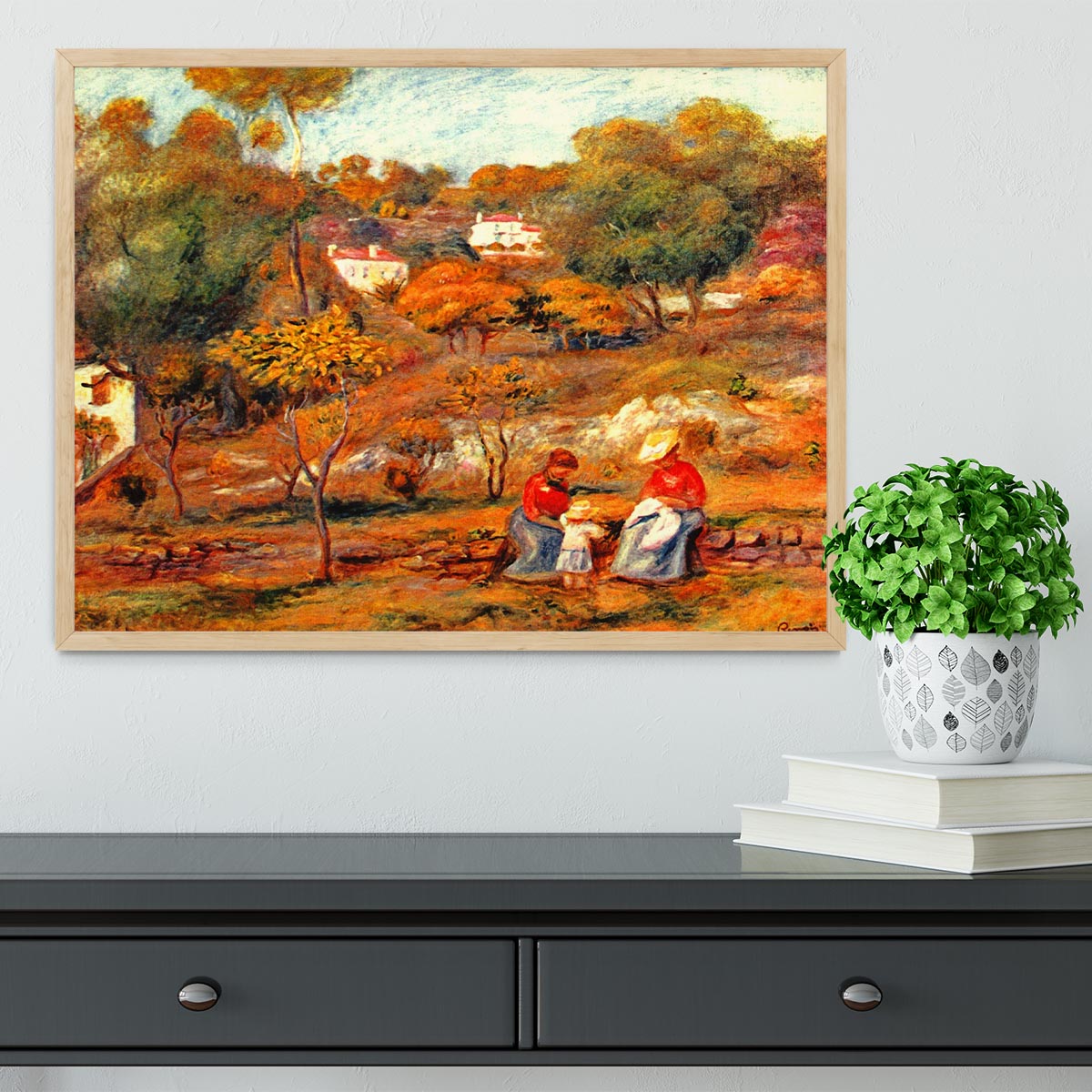 Landscape with Cagnes by Renoir Framed Print - Canvas Art Rocks - 4