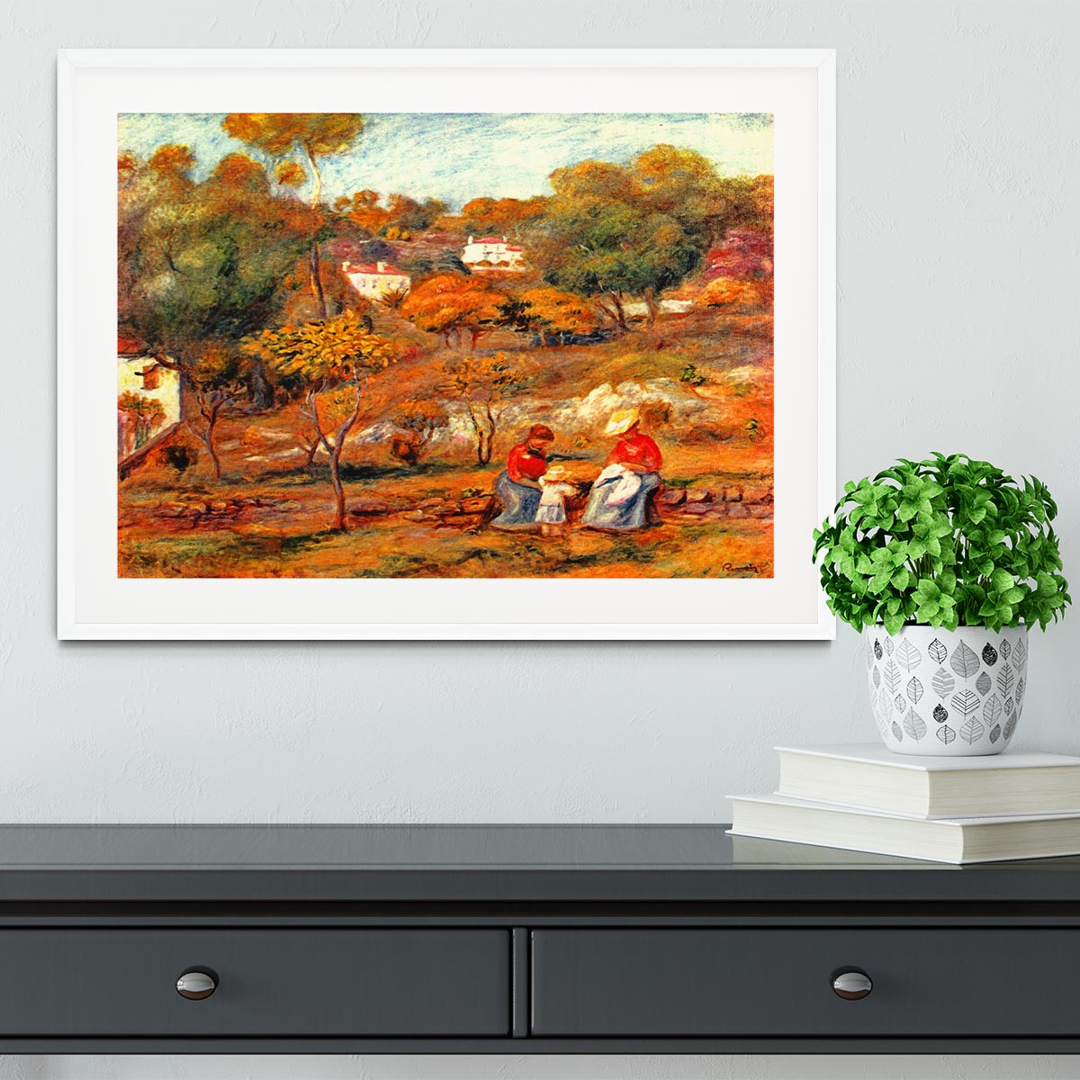 Landscape with Cagnes by Renoir Framed Print - Canvas Art Rocks - 5