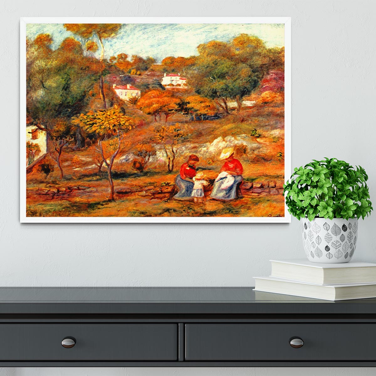 Landscape with Cagnes by Renoir Framed Print - Canvas Art Rocks -6