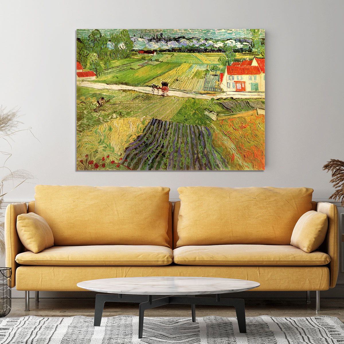 Landscape with Carriage and Train in the Background by Van Gogh Canvas Print or Poster - Canvas Art Rocks - 4