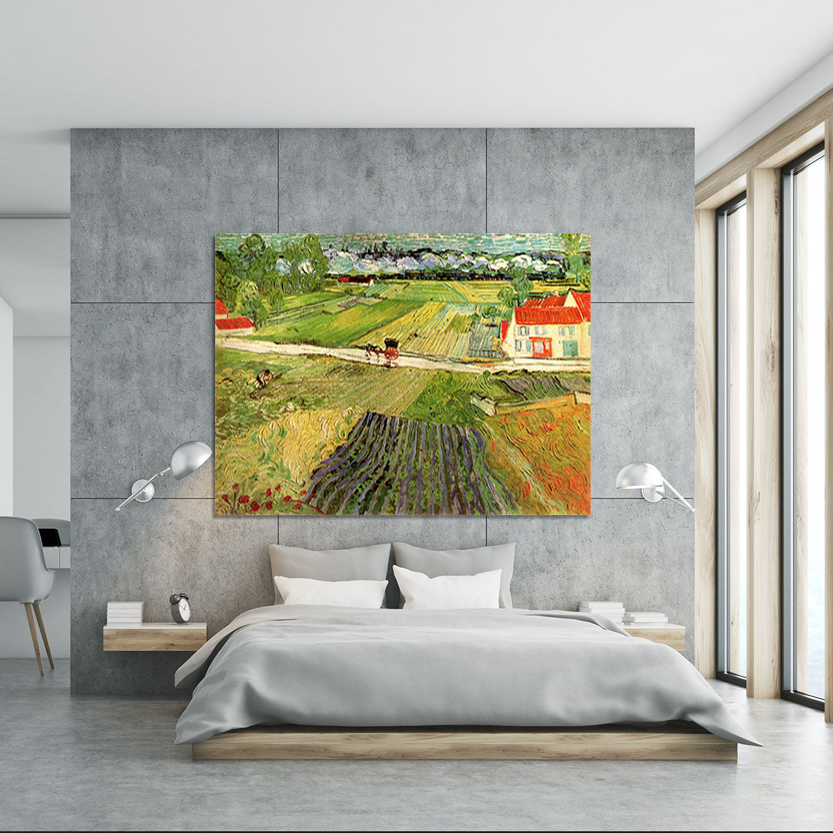 Landscape with Carriage and Train in the Background by Van Gogh Canvas Print or Poster - Canvas Art Rocks - 5