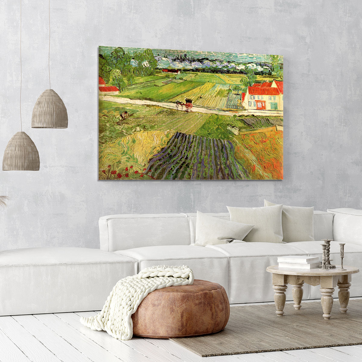 Landscape with Carriage and Train in the Background by Van Gogh Canvas Print or Poster - Canvas Art Rocks - 6