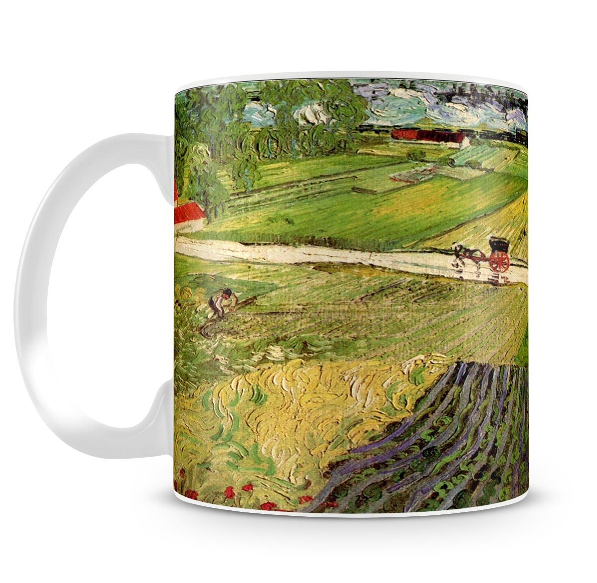 Landscape with Carriage and Train in the Background by Van Gogh Mug - Canvas Art Rocks - 4