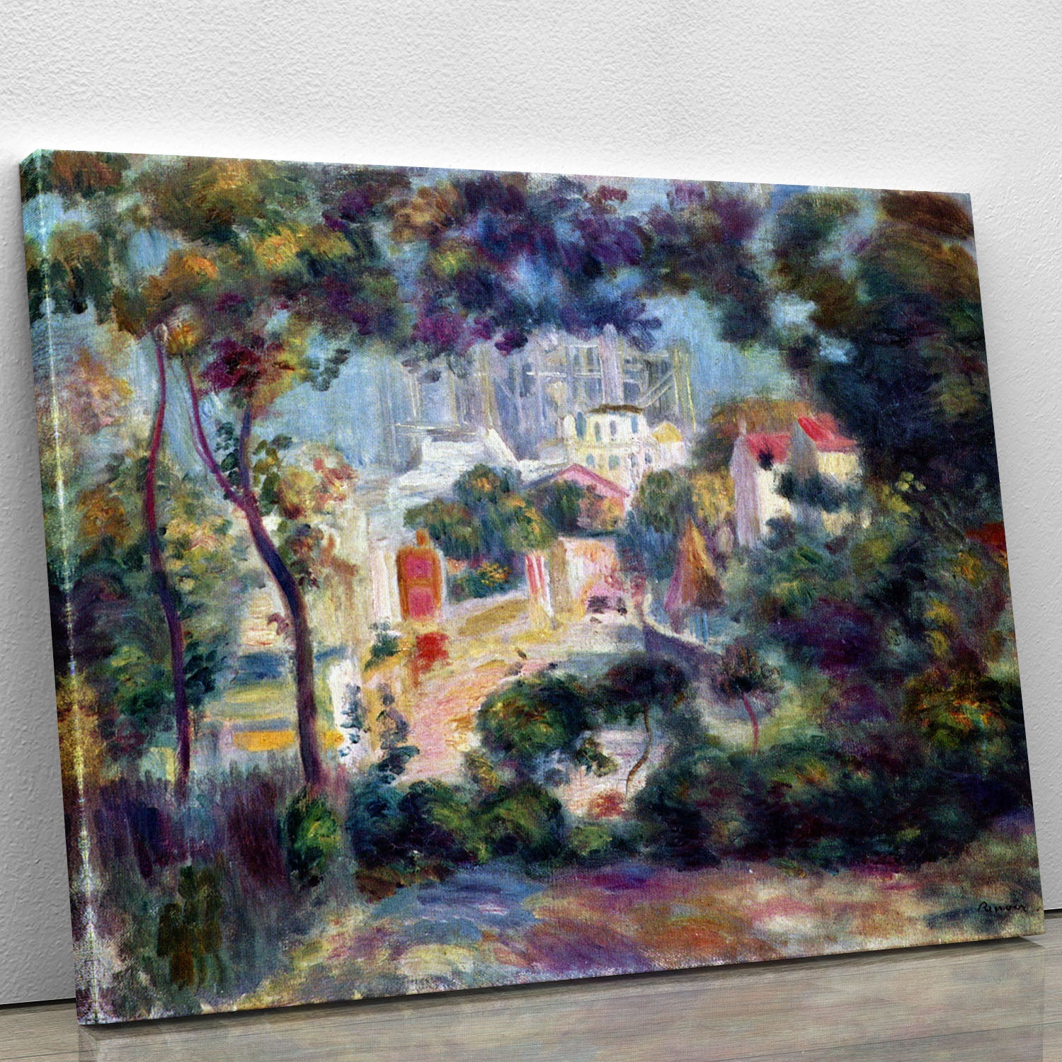 Landscape with a view of the Sacred Heart by Renoir Canvas Print or Poster - Canvas Art Rocks - 1