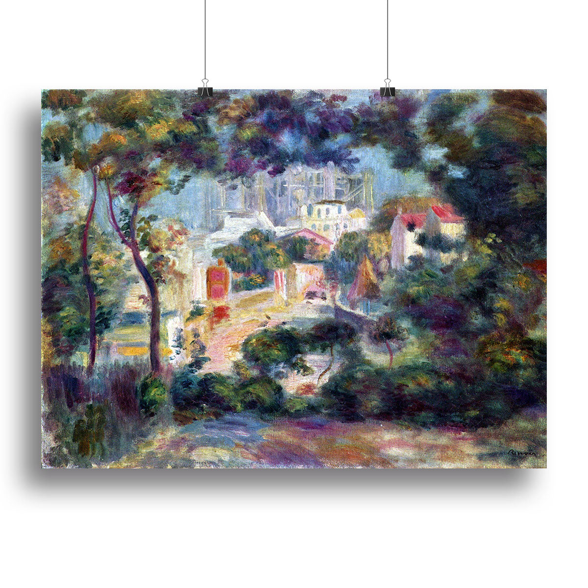 Landscape with a view of the Sacred Heart by Renoir Canvas Print or Poster - Canvas Art Rocks - 2