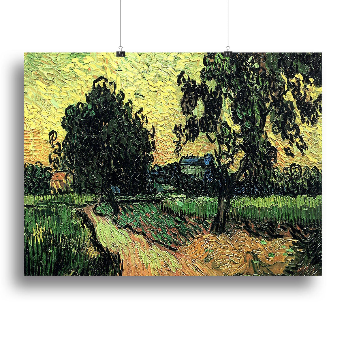 Landscape with the Chateau of Auvers at Sunset by Van Gogh Canvas Print or Poster - Canvas Art Rocks - 2