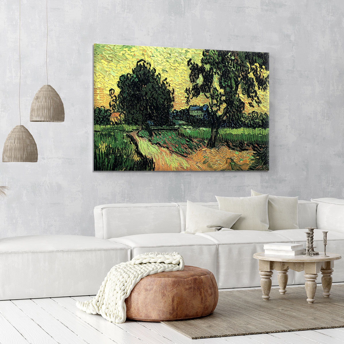 Landscape with the Chateau of Auvers at Sunset by Van Gogh Canvas Print or Poster - Canvas Art Rocks - 6