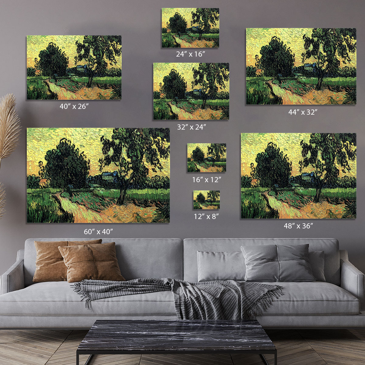 Landscape with the Chateau of Auvers at Sunset by Van Gogh Canvas Print or Poster - Canvas Art Rocks - 7