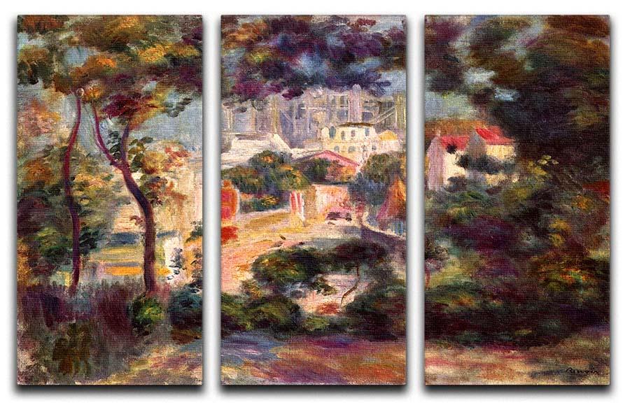 Landscape with the view of Sacre Coeur by Renoir 3 Split Panel Canvas Print - Canvas Art Rocks - 1