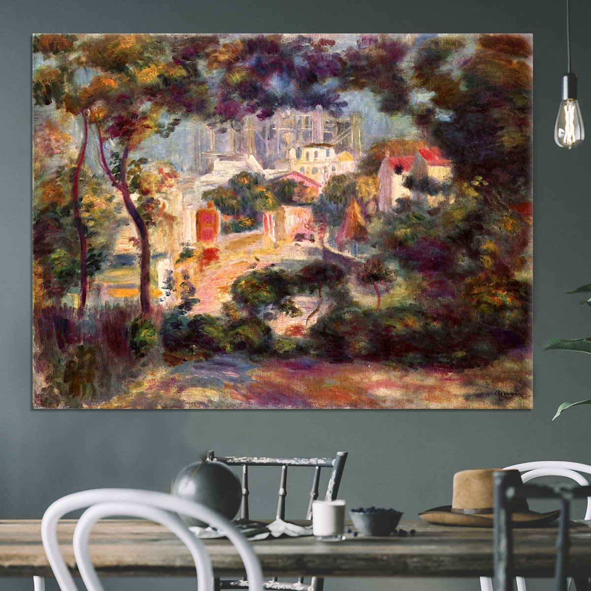 Landscape with the view of Sacre Coeur by Renoir Canvas Print or Poster - Canvas Art Rocks - 3
