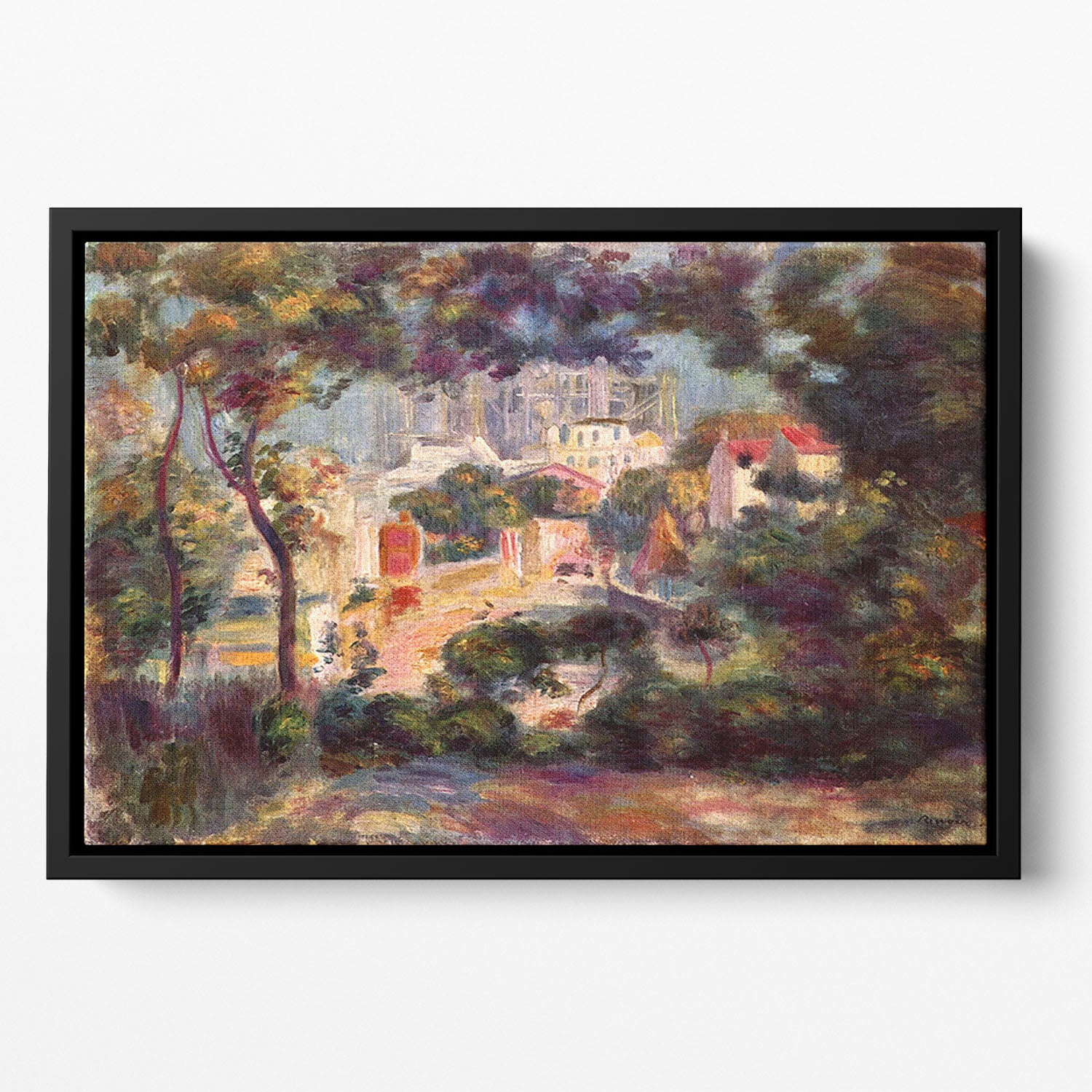Landscape with the view of Sacre Coeur by Renoir Floating Framed Canvas
