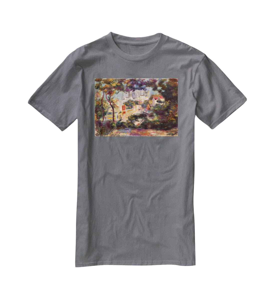 Landscape with the view of Sacre Coeur by Renoir T-Shirt - Canvas Art Rocks - 3