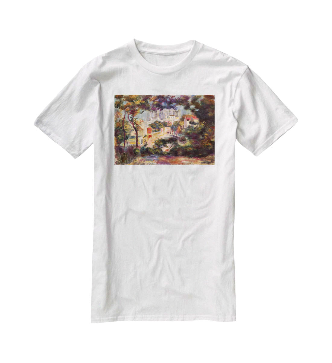 Landscape with the view of Sacre Coeur by Renoir T-Shirt - Canvas Art Rocks - 5