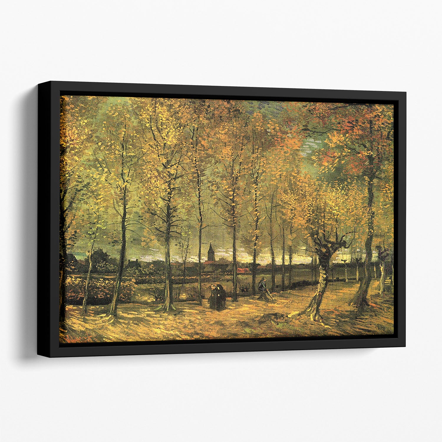 Lane with Poplars by Van Gogh Floating Framed Canvas