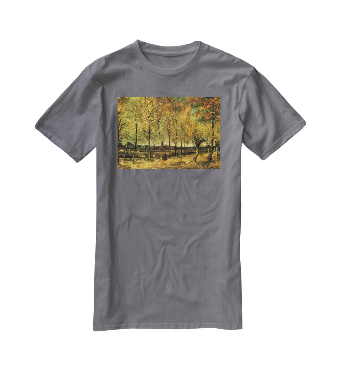 Lane with Poplars by Van Gogh T-Shirt - Canvas Art Rocks - 3