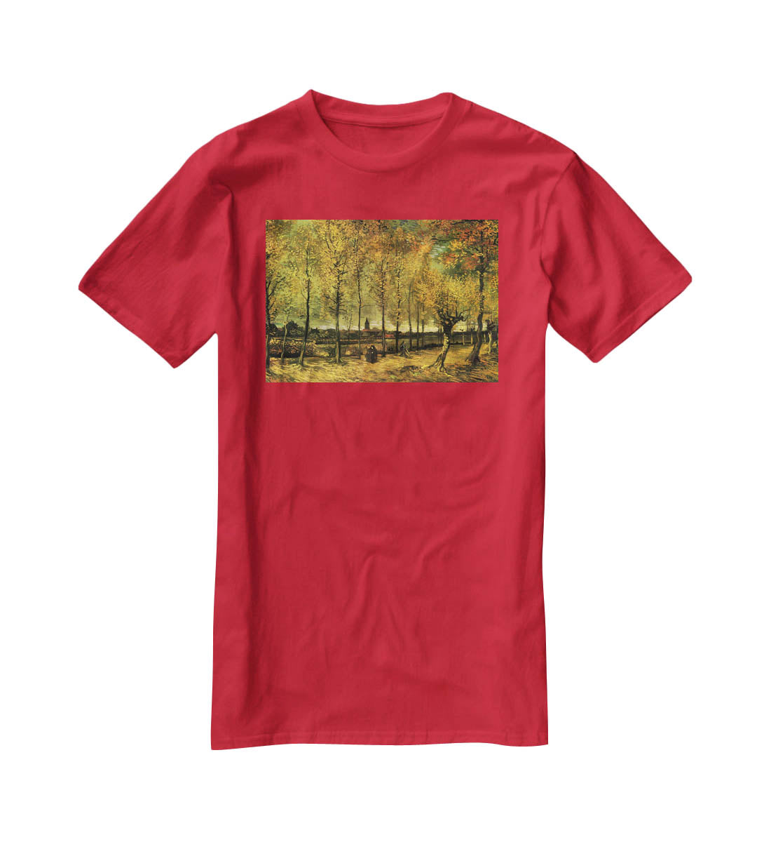 Lane with Poplars by Van Gogh T-Shirt - Canvas Art Rocks - 4