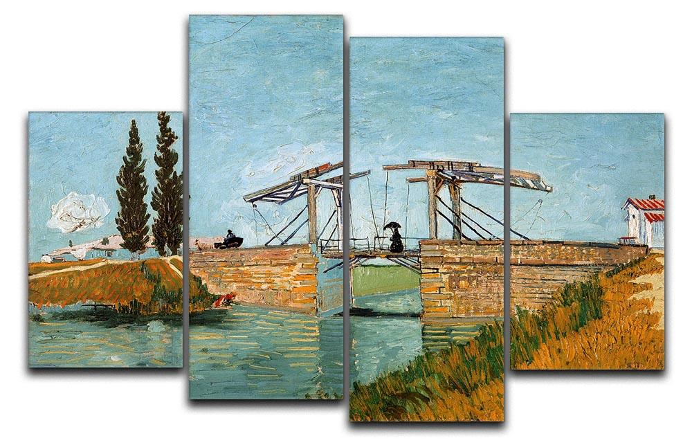 Langlois Bridge by Van Gogh 4 Split Panel Canvas  - Canvas Art Rocks - 1