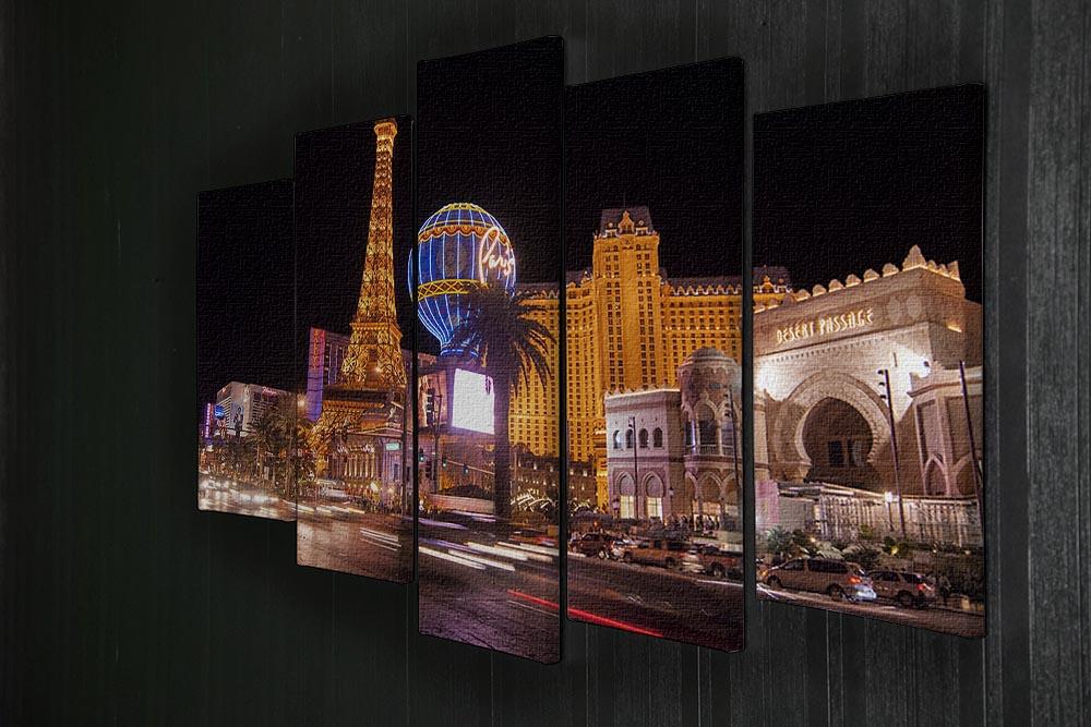Las Vegas Blvd at Flamingo 5 Split Panel Canvas  - Canvas Art Rocks - 2