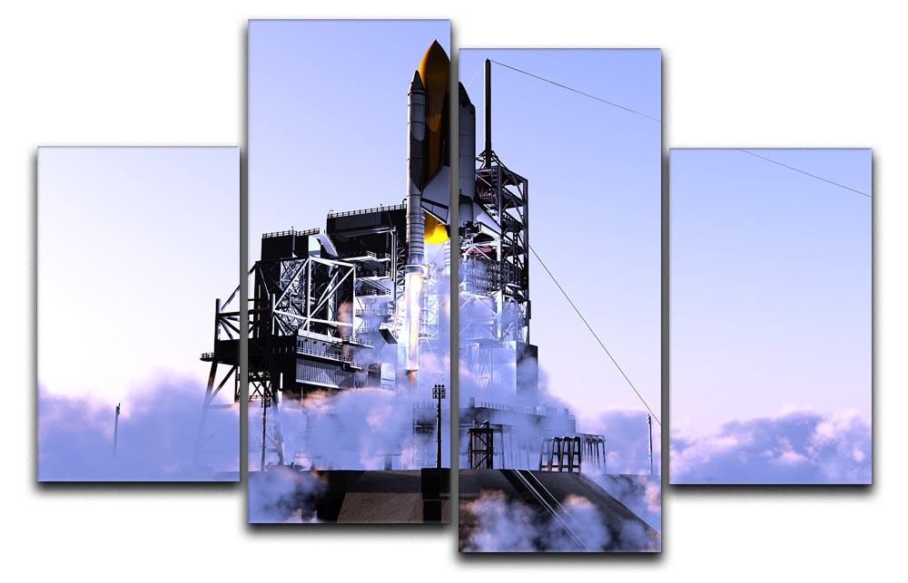 Launch a spacecraft into space 4 Split Panel Canvas  - Canvas Art Rocks - 1
