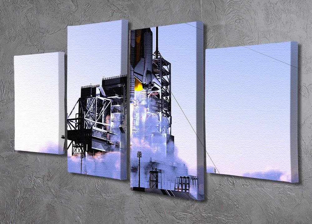 Launch a spacecraft into space 4 Split Panel Canvas - Canvas Art Rocks - 2