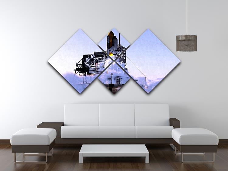 Launch a spacecraft into space 4 Square Multi Panel Canvas - Canvas Art Rocks - 3