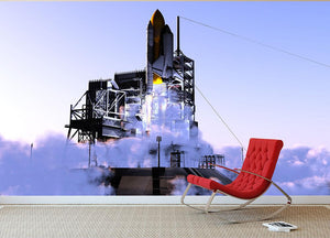 Launch a spacecraft into space Wall Mural Wallpaper - Canvas Art Rocks - 2