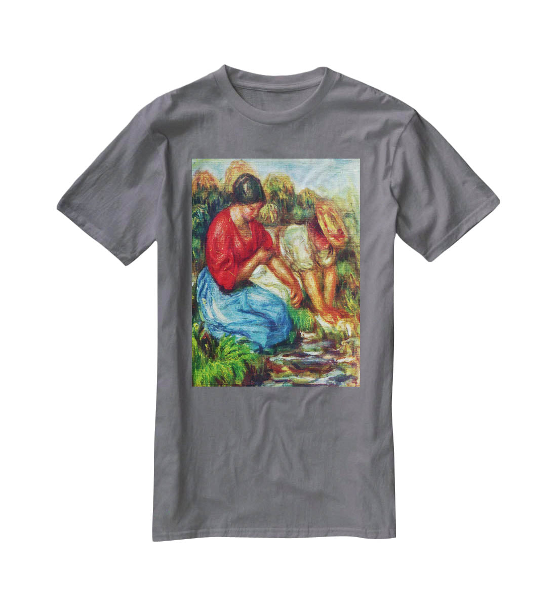 Laundresses 1 by Renoir T-Shirt - Canvas Art Rocks - 3