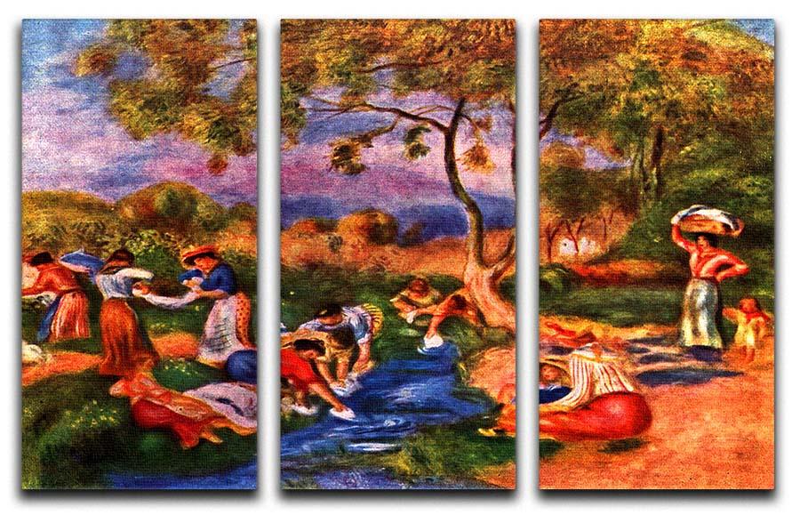 Laundresses by Renoir 3 Split Panel Canvas Print - Canvas Art Rocks - 1