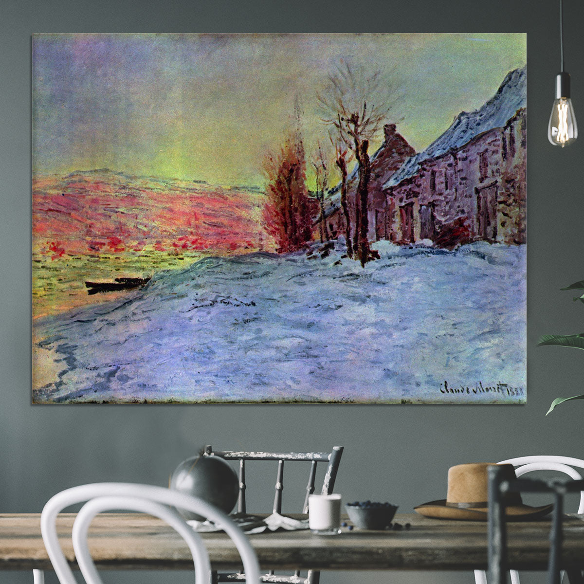 Lava Court sunshine and snow by Monet Canvas Print or Poster - Canvas Art Rocks - 3