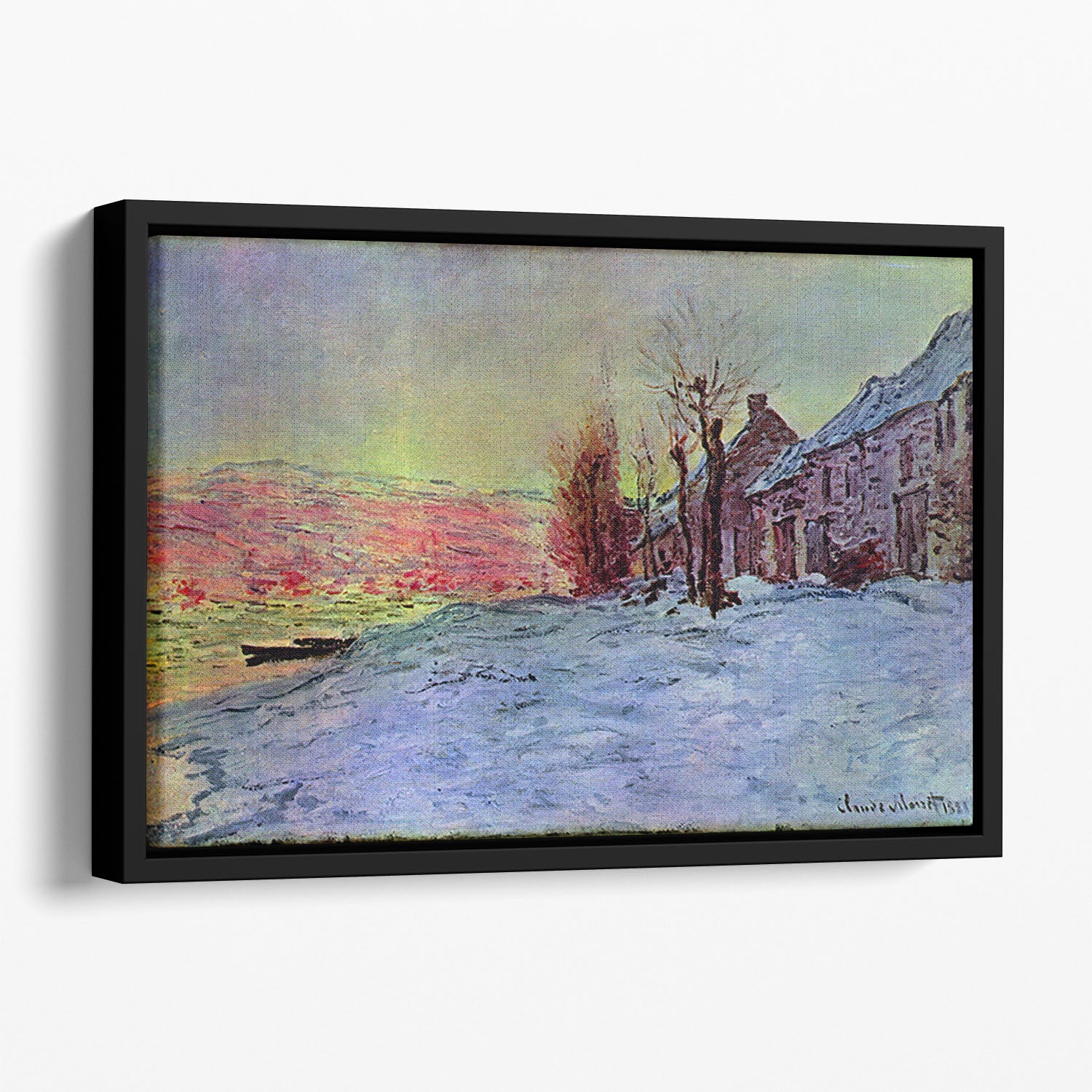 Lava Court sunshine and snow by Monet Floating Framed Canvas
