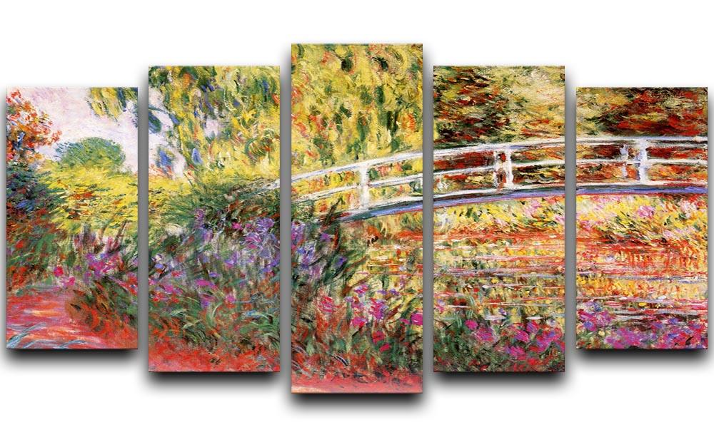 Le Bassin aux Nympheas by Monet 5 Split Panel Canvas  - Canvas Art Rocks - 1