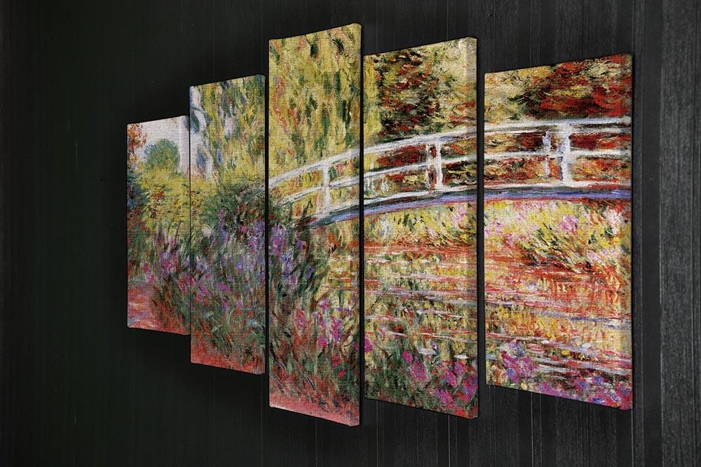 Le Bassin aux Nympheas by Monet 5 Split Panel Canvas - Canvas Art Rocks - 2
