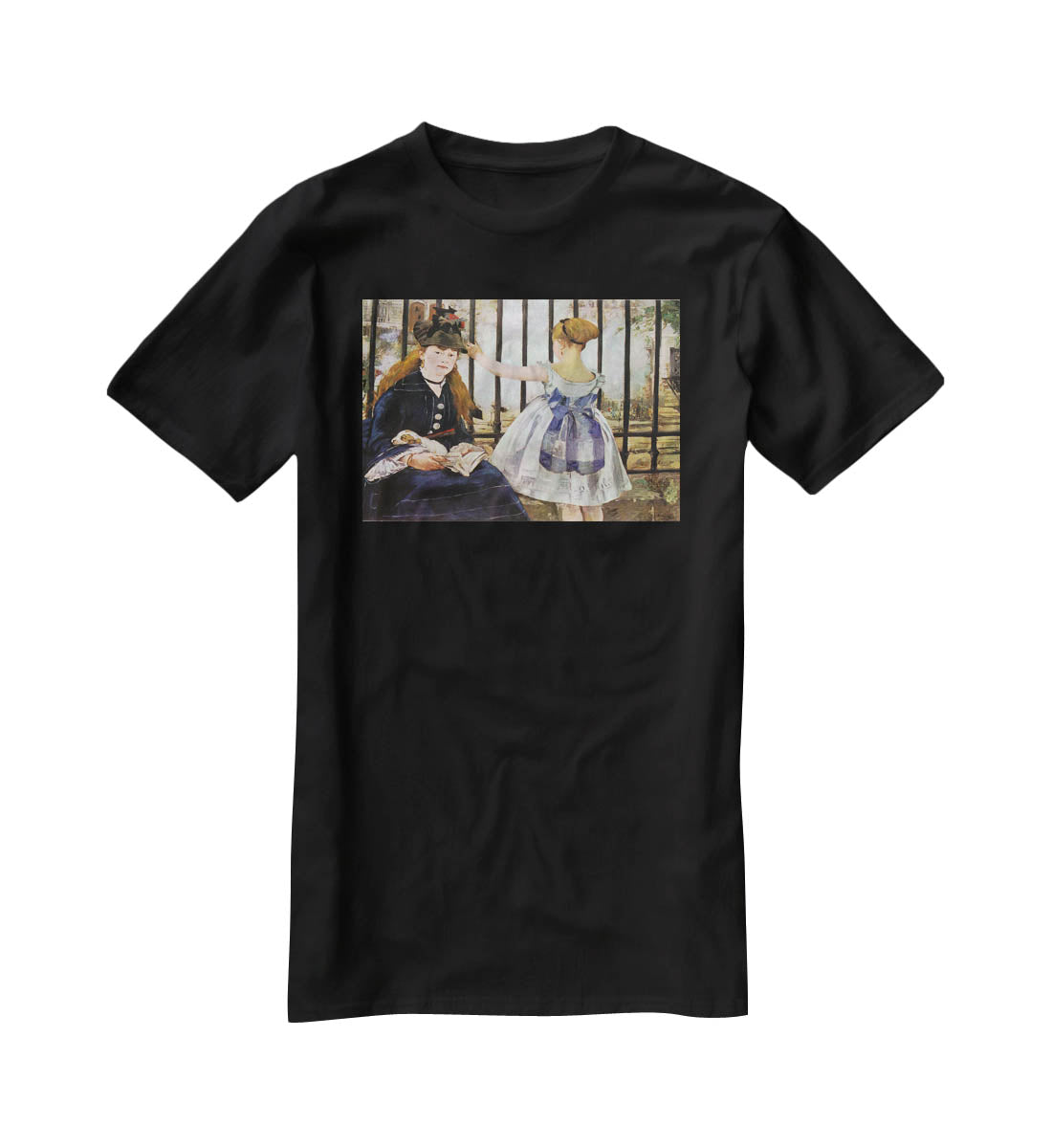 Le Chemin de fer 1873 by Manet T-Shirt - Canvas Art Rocks - 1