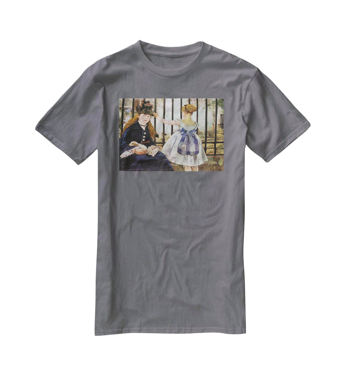 Le Chemin de fer 1873 by Manet T-Shirt - Canvas Art Rocks - 3