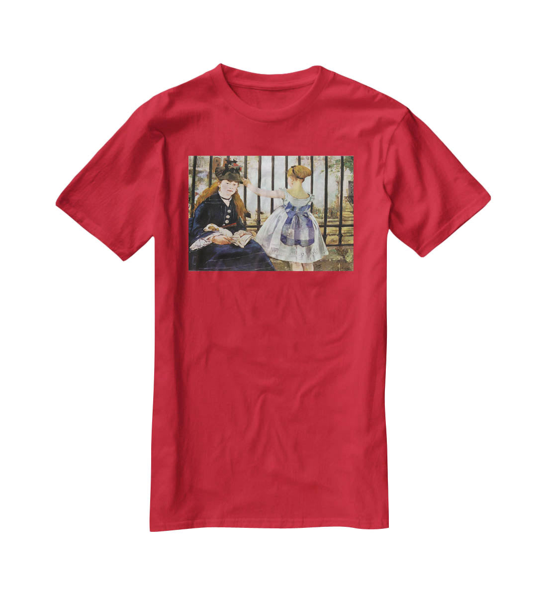 Le Chemin de fer 1873 by Manet T-Shirt - Canvas Art Rocks - 4