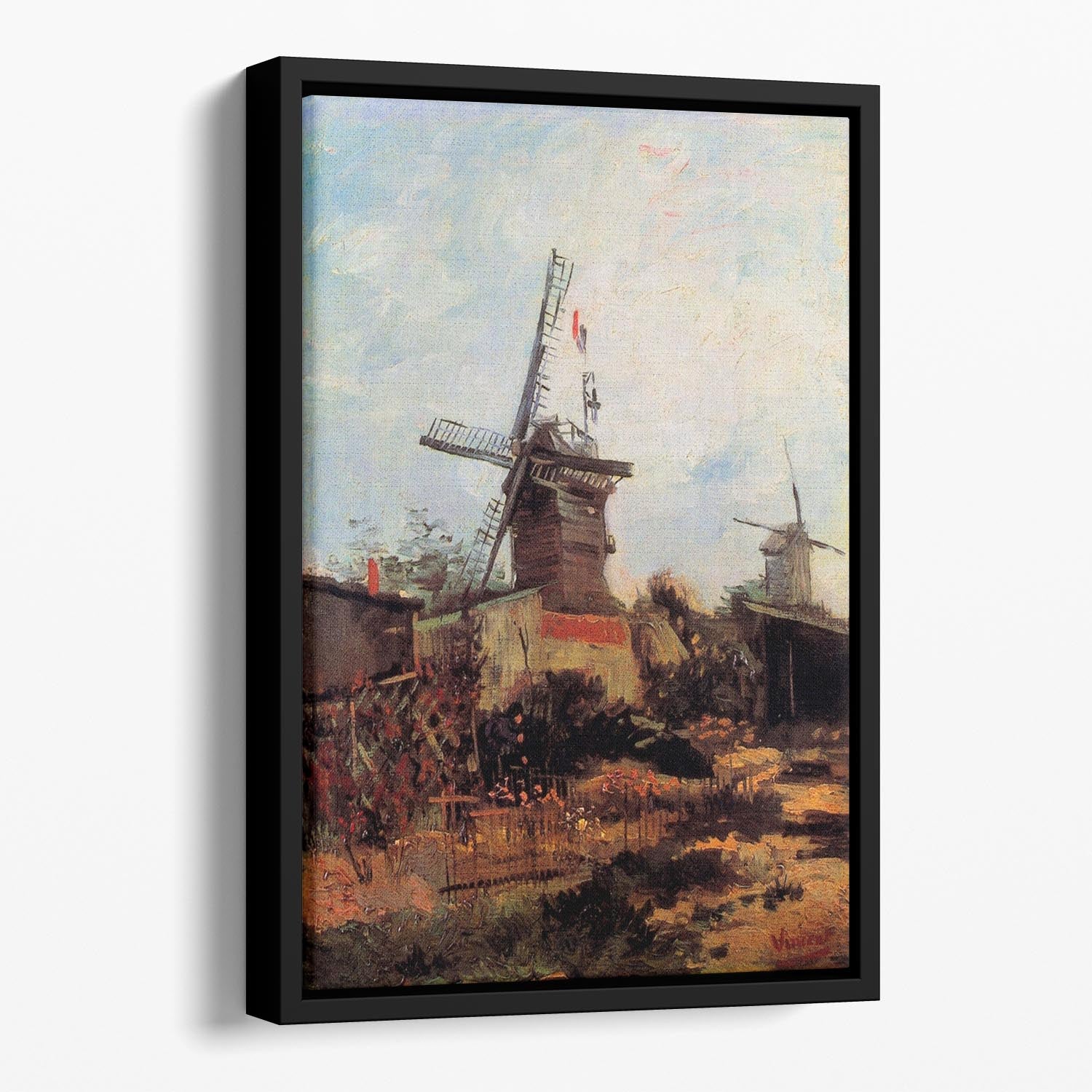 Le Moulin de Blute-Fin by Van Gogh Floating Framed Canvas