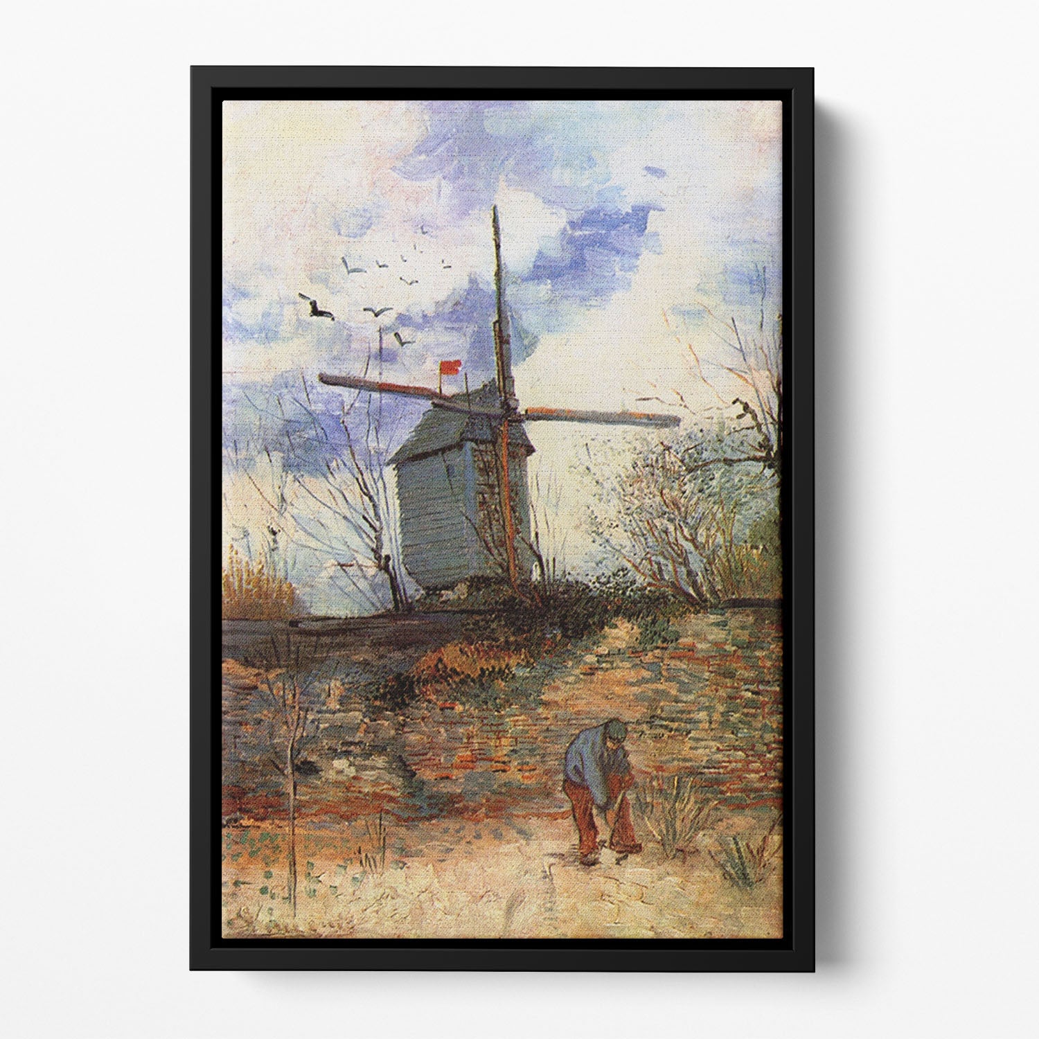Le Moulin de la Galette 2 by Van Gogh Floating Framed Canvas