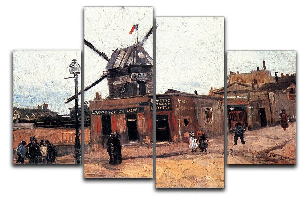 Le Moulin de la Galette 3 by Van Gogh 4 Split Panel Canvas  - Canvas Art Rocks - 1