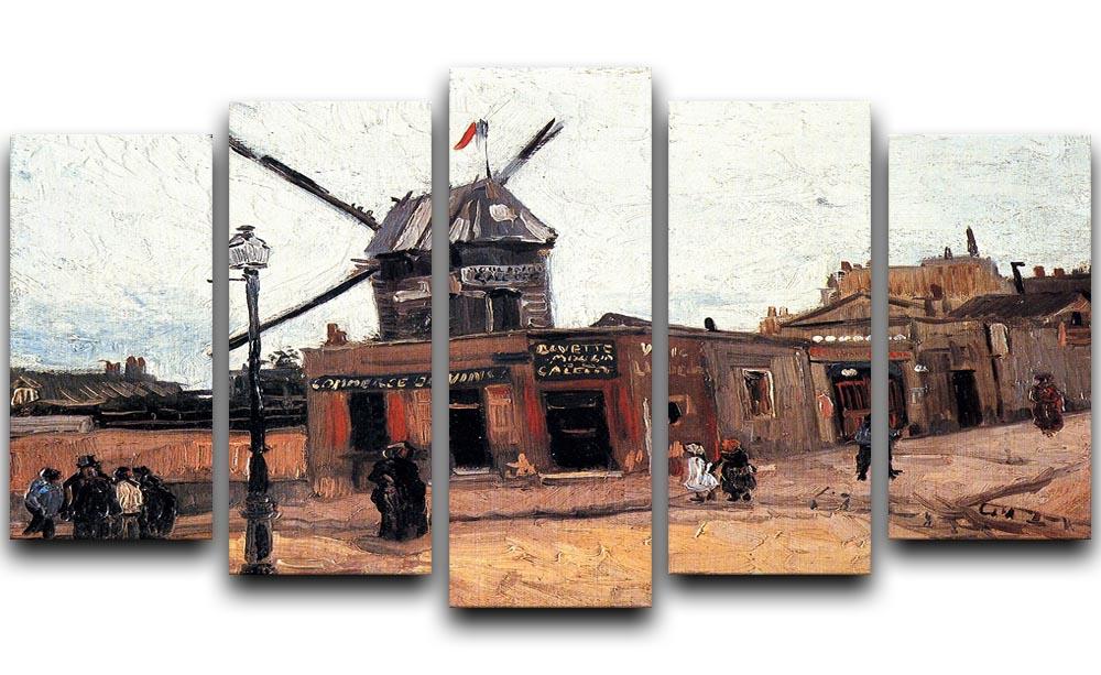 Le Moulin de la Galette 3 by Van Gogh 5 Split Panel Canvas  - Canvas Art Rocks - 1